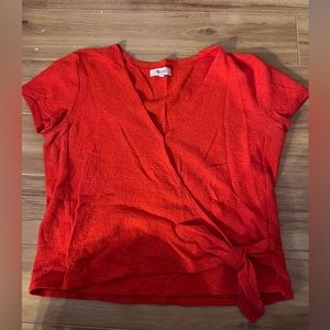 Madewell short sleeve, front tie shirt